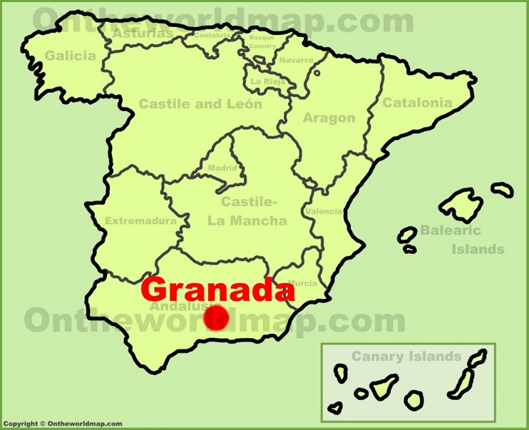 Granada en el mapa de España