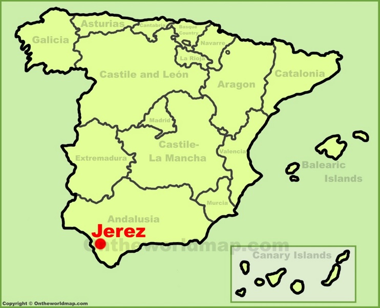 Jerez de la Frontera en el mapa de España