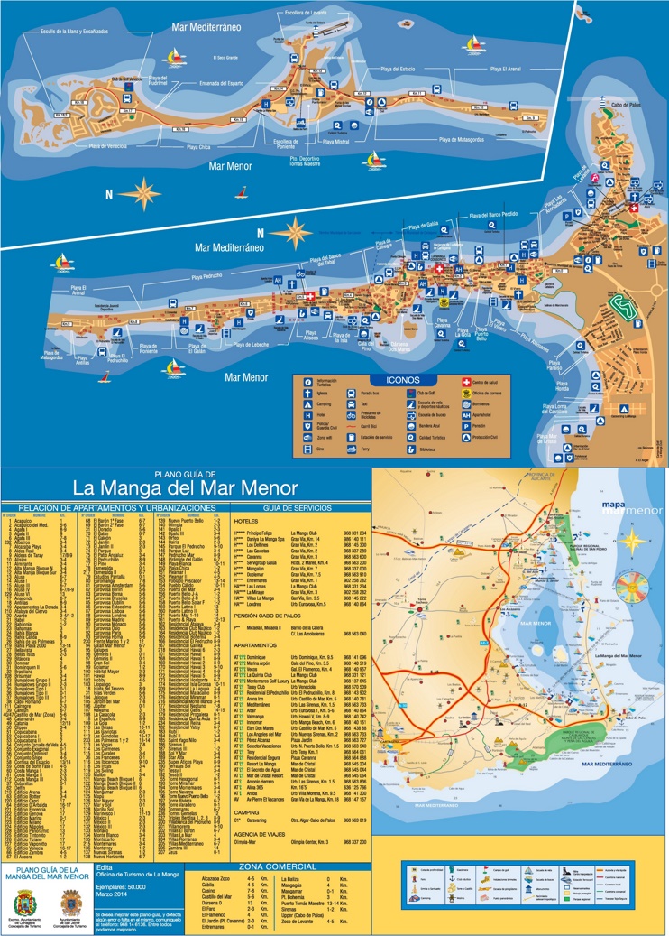 La Manga - Mapa de hoteles y atracciones turísticas