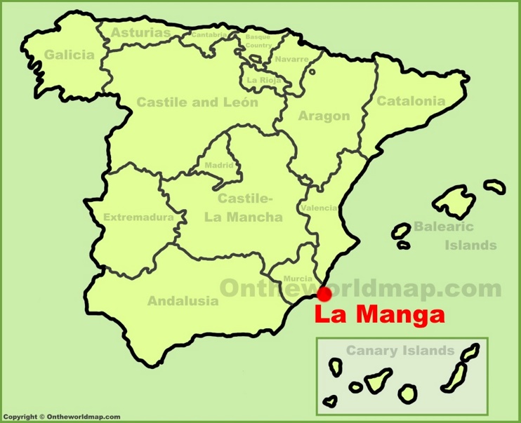 La Manga en el mapa de España