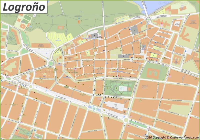 Logroño - Mapa del centro de la ciudad