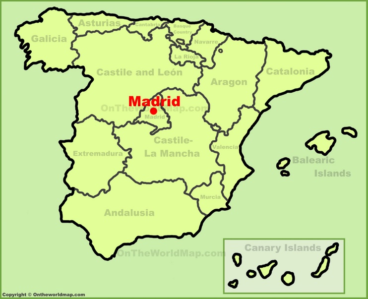 Madrid en el mapa de España