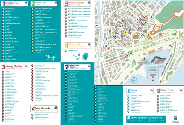 Málaga - Mapa de tiendas