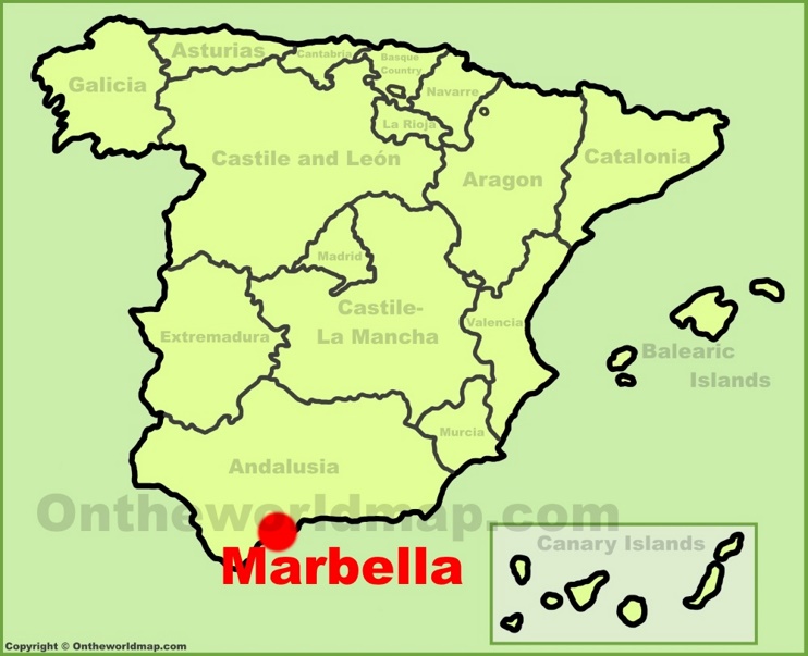 Marbella en el mapa de España