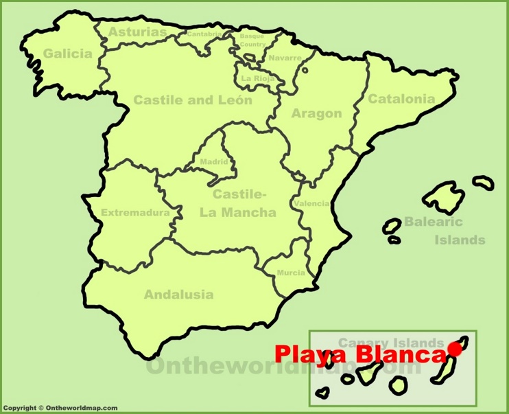 Playa Blanca en el mapa de España