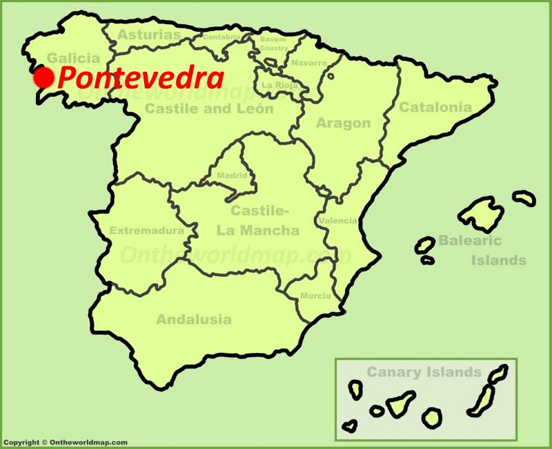 Pontevedra en el mapa de España
