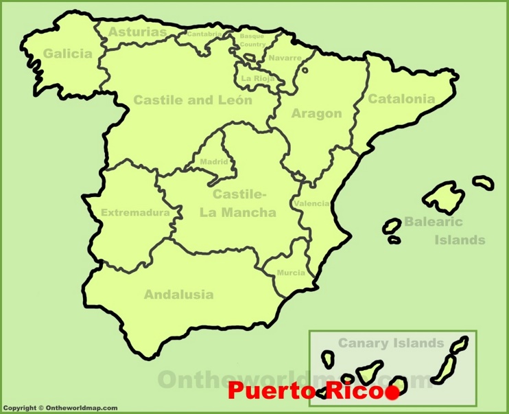 Puerto Rico de Gran Canaria en el mapa de España