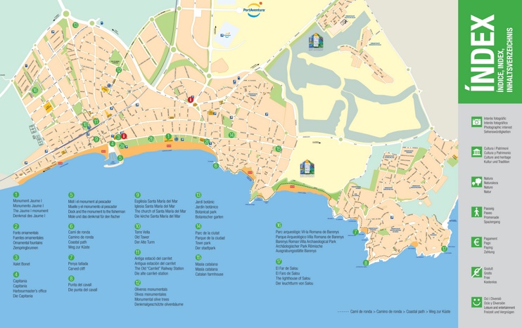 Gran Mapa Turístico detallado de Salou