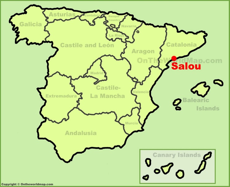 Salou en el mapa de España