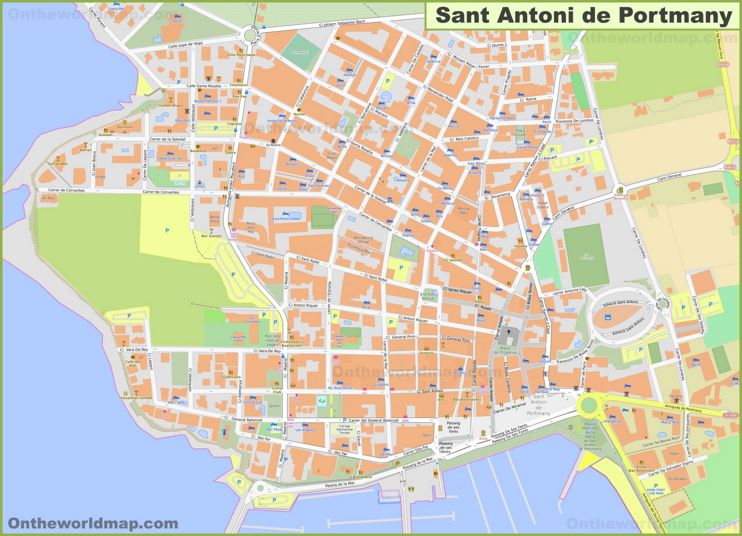 Detailed Hotel Mapa de Sant Antoni de Portmany