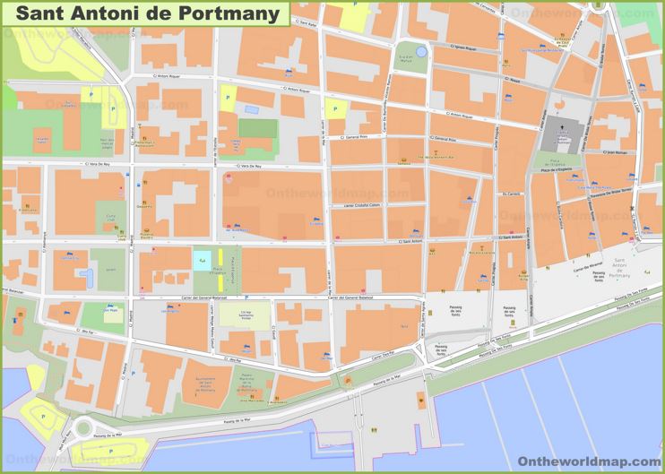 Sant Antoni de Portmany  - Centro de la ciudad Mapa