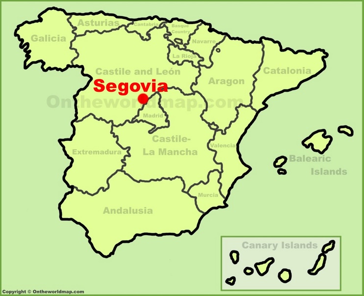 Segovia en el mapa de España