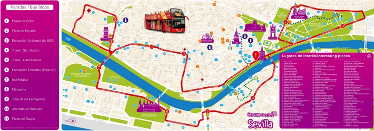 Sevilla - mapa de turismo