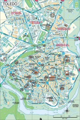 Toledo - Mapa del centro de la ciudad