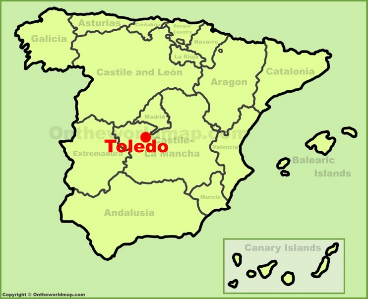 Toledo en el mapa de España