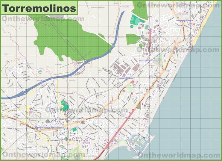 Gran mapa detallado de Torremolinos