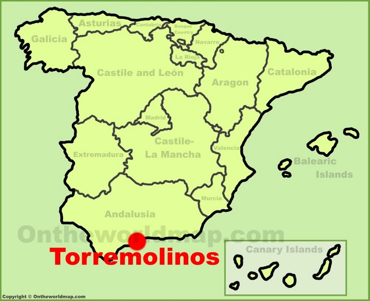 Torremolinos en el mapa de España