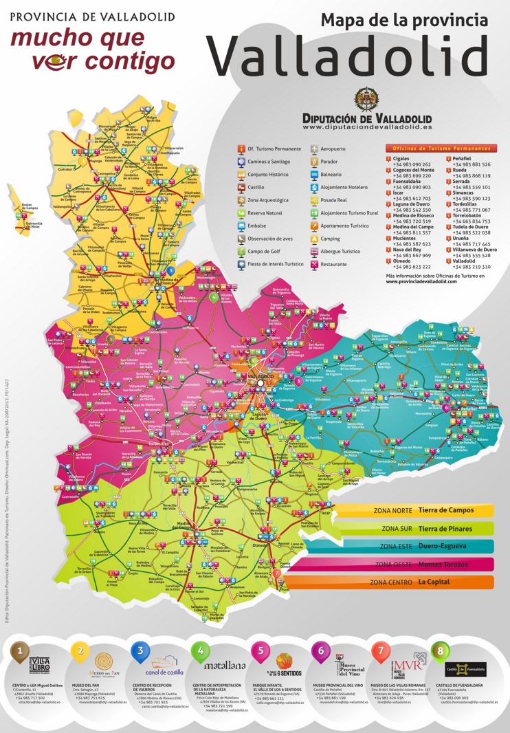 Provincia de Valladolid - Mapa Turistico