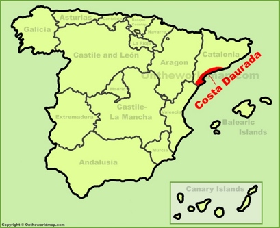Costa Dorada Localización Mapa