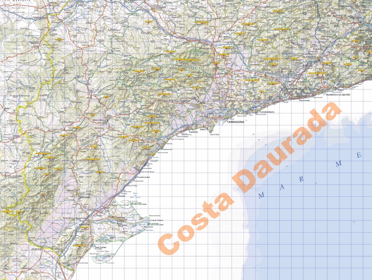 Gran mapa detallado de Costa Dorada