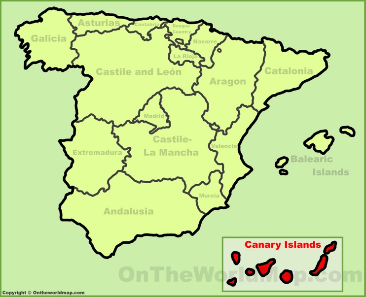 Canarias en el mapa de España
