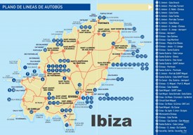 Ibiza - Mapa de autobuses