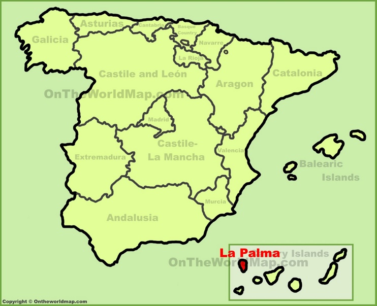 La Palma en el mapa de España
