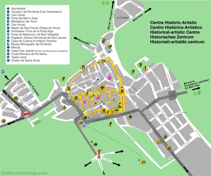 Mapa del casco antiguo de Alcudia