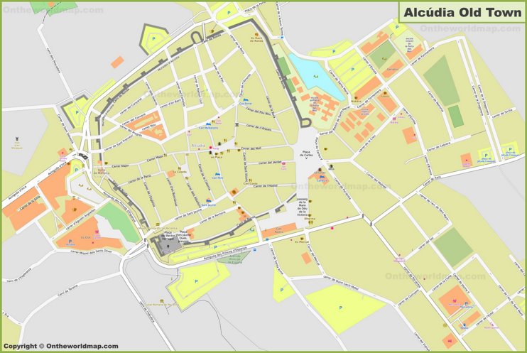 Mapa detallado de Alcúdia - Casco Antiguo