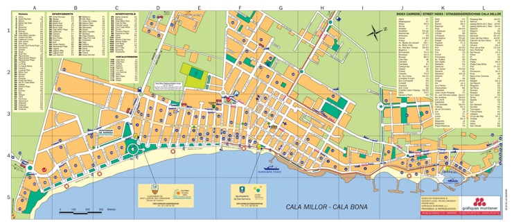 Cala Bona y Cala Millor hotel mapa