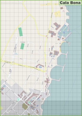 Gran mapa detallado de Cala Bona