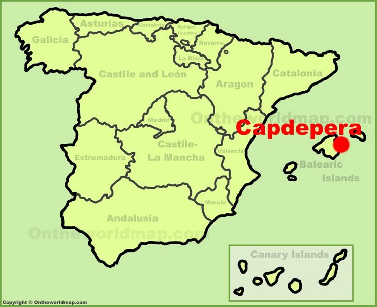 Capdepera en el mapa de España