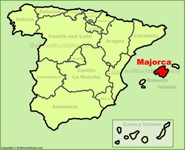 Mallorca en el mapa de España