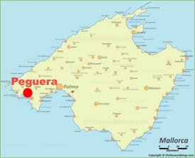 Peguera en el mapa de Mallorca
