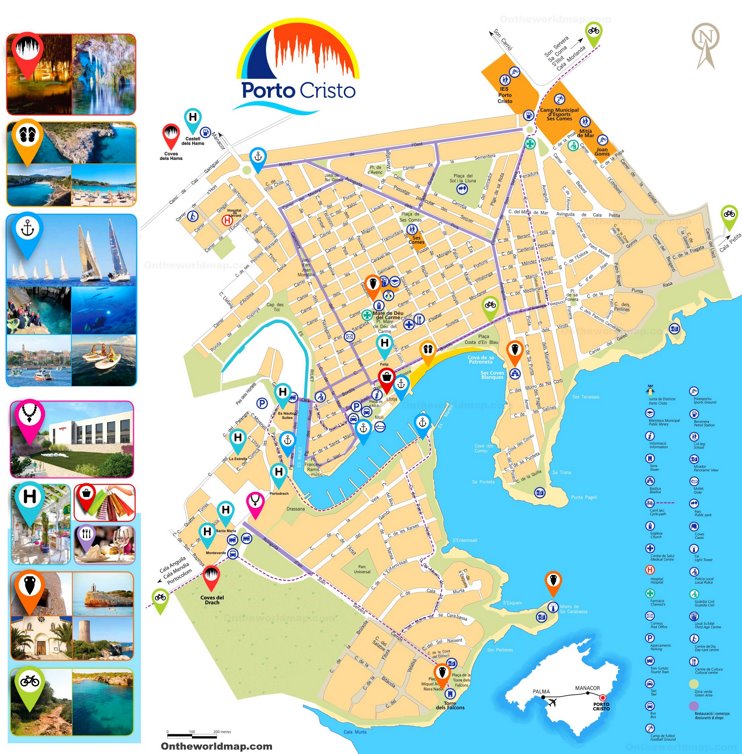 Porto Cristo Atracciones Turísticas Mapa