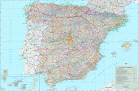 Gran mapa detallado de España con ciudades