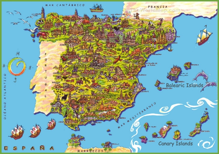 Mapa turistico de España