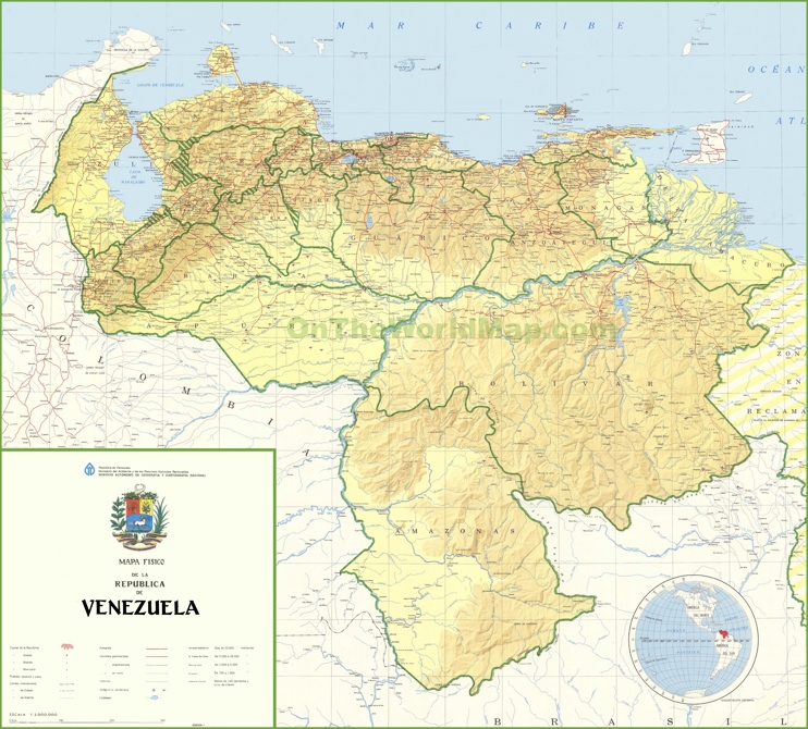 Gran mapa detallado de Venezuela